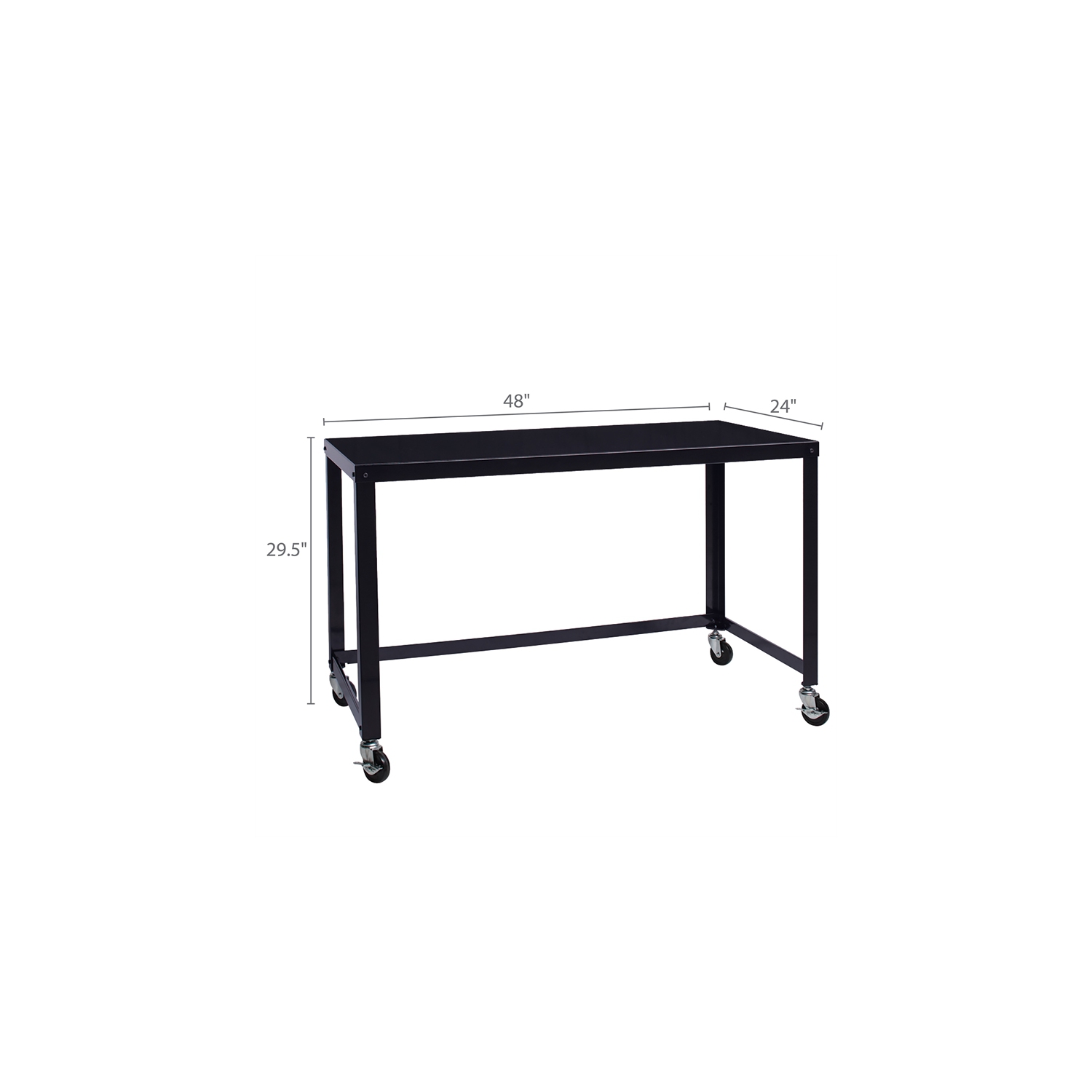 Hirsh Ready-to-assemble 48-inch Wide Mobile Metal Desk White