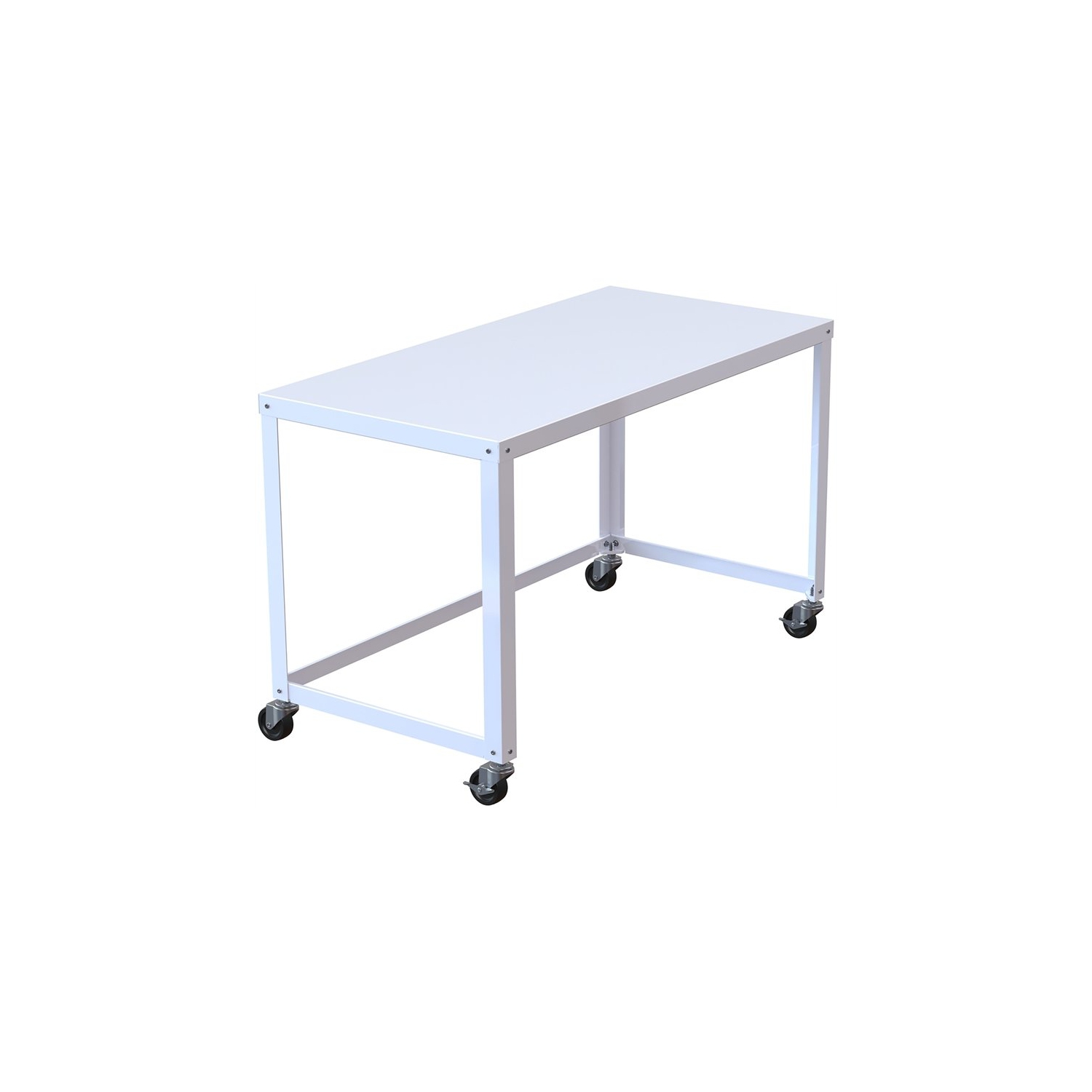 Hirsh Ready-to-assemble 48-inch Wide Mobile Metal Desk White