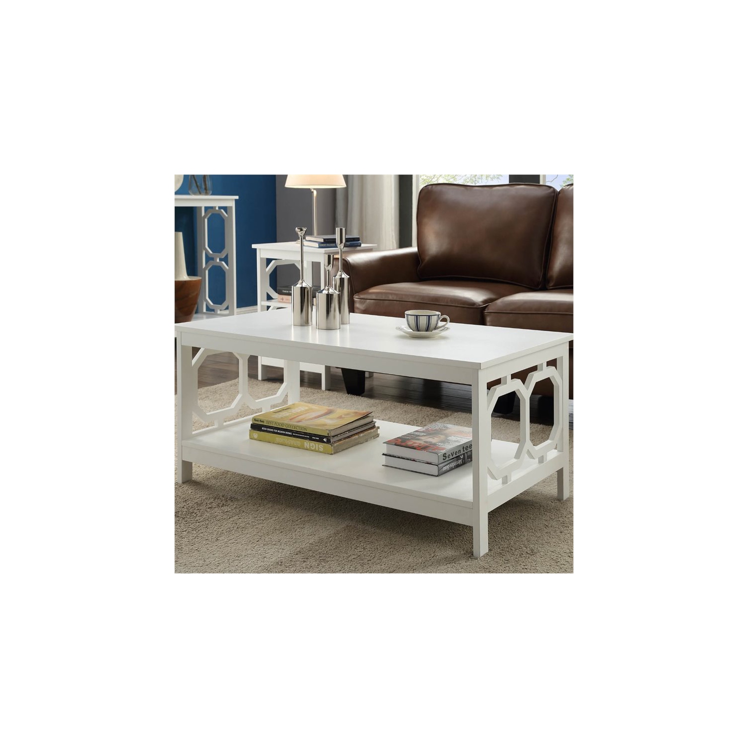 Convenience Concepts Omega Coffee Table in White Wood Finish