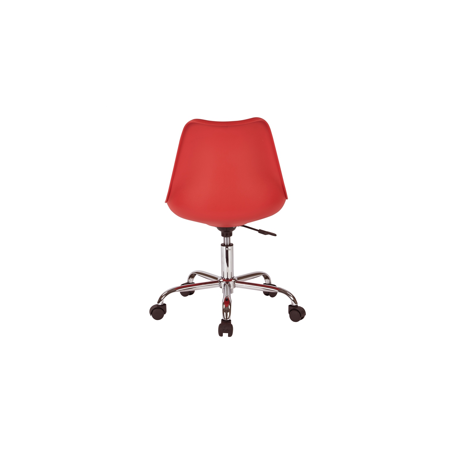 Fauteuil de bureau en similicuir rouge Emerson avec base chromée pneumatique