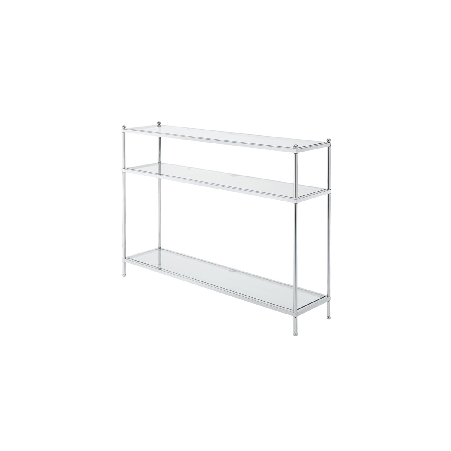 Console Royal Crest de pratique concepts en verre transparent avec cadre chromé