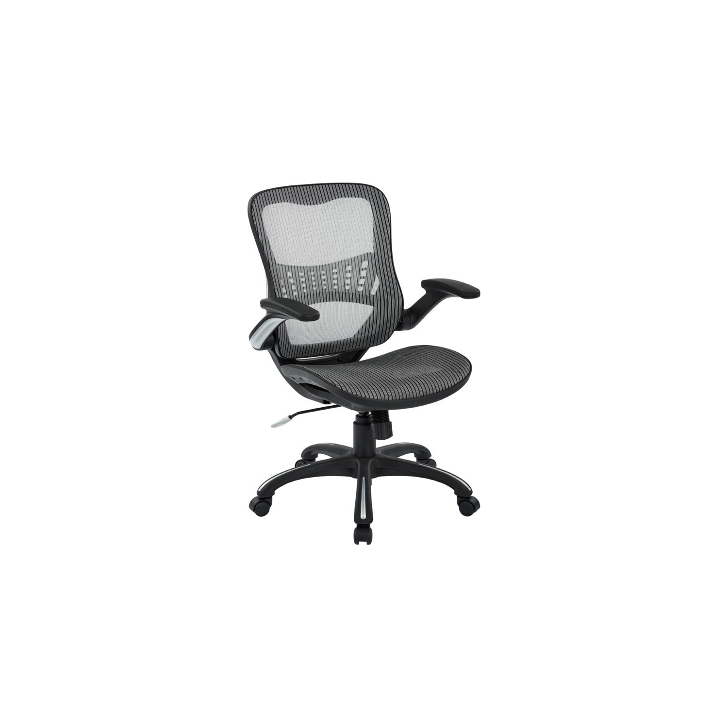 Fauteuil de direction en filet gris avec siège et dossier