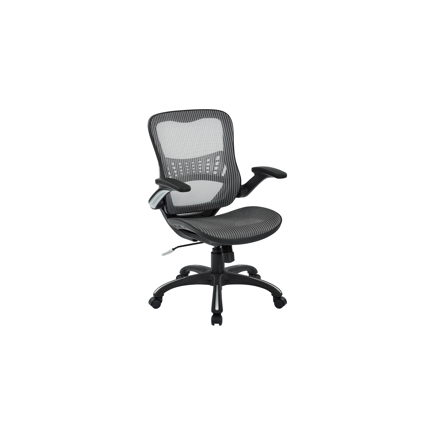 Fauteuil de direction en filet gris avec siège et dossier