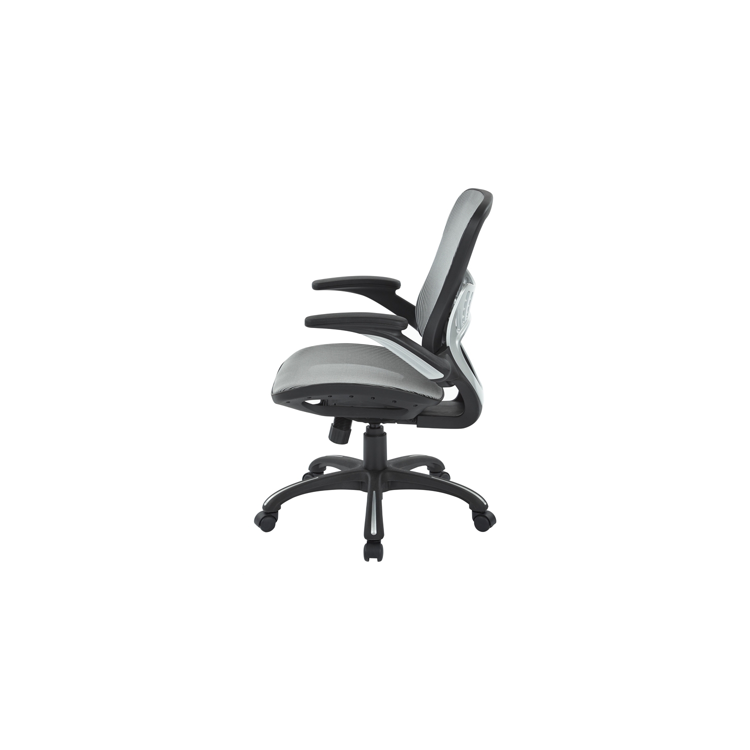 Fauteuil de direction en filet gris avec siège et dossier