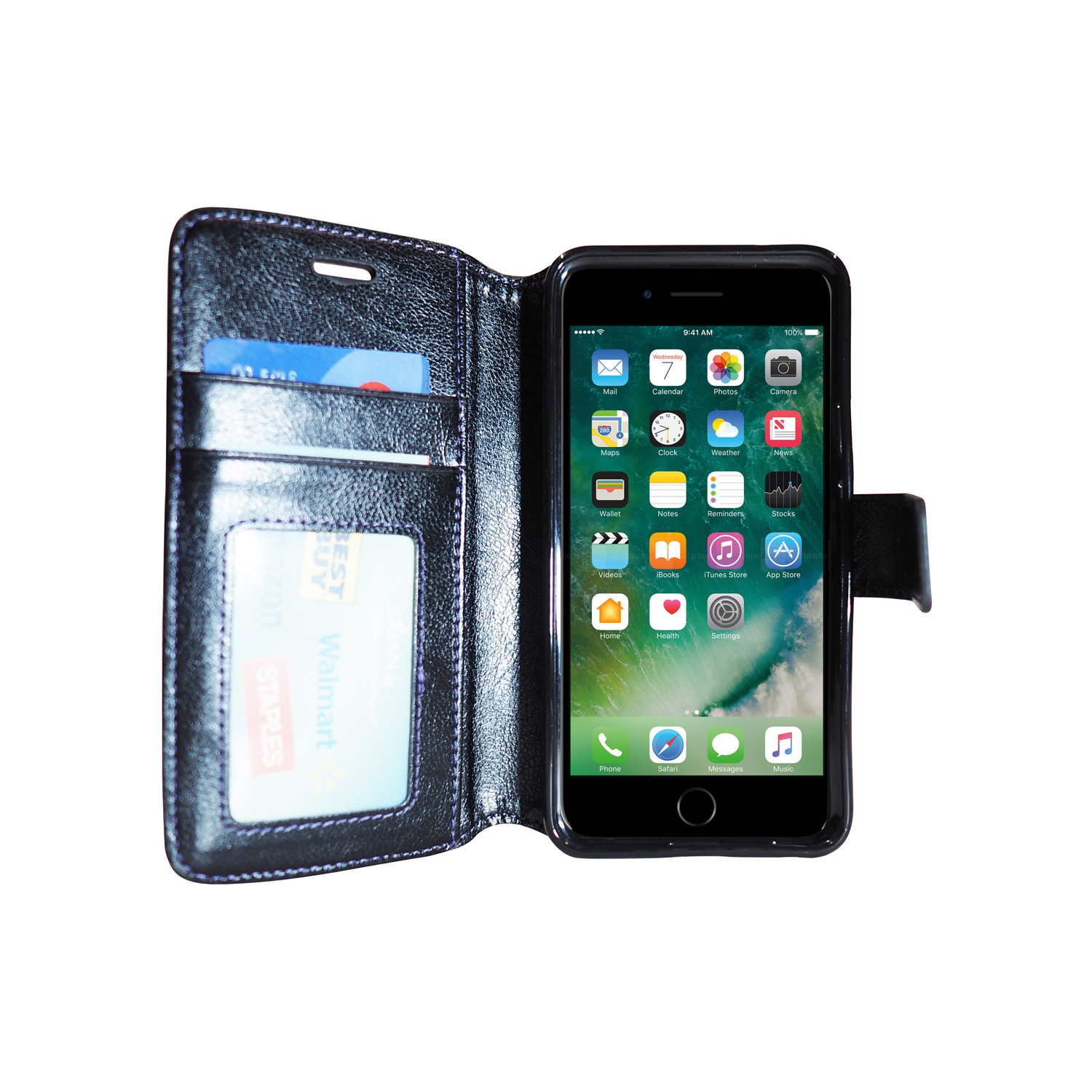 Exian Fitted Soft Shell Case for iPhone 8 Plus;iPhone 7 Plus - Black;Blue