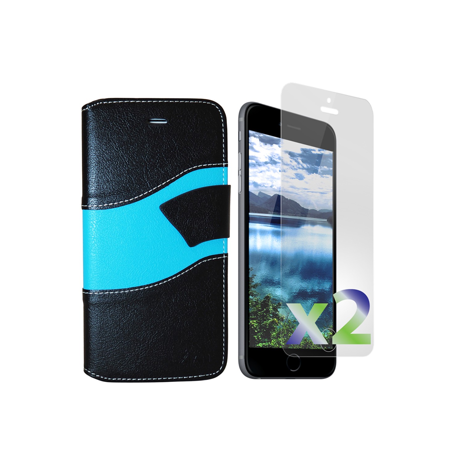 Exian Fitted Soft Shell Case for iPhone 8;iPhone 7 - Black;Blue