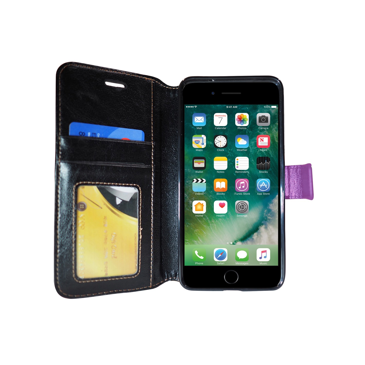 Exian Fitted Soft Shell Case for iPhone 8;iPhone 7 - Black;Purple