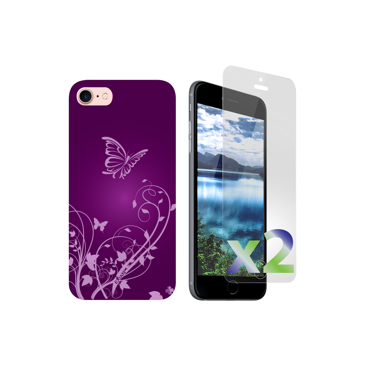 Exian Fitted Soft Shell Case for iPhone 8;iPhone 7 - Purple