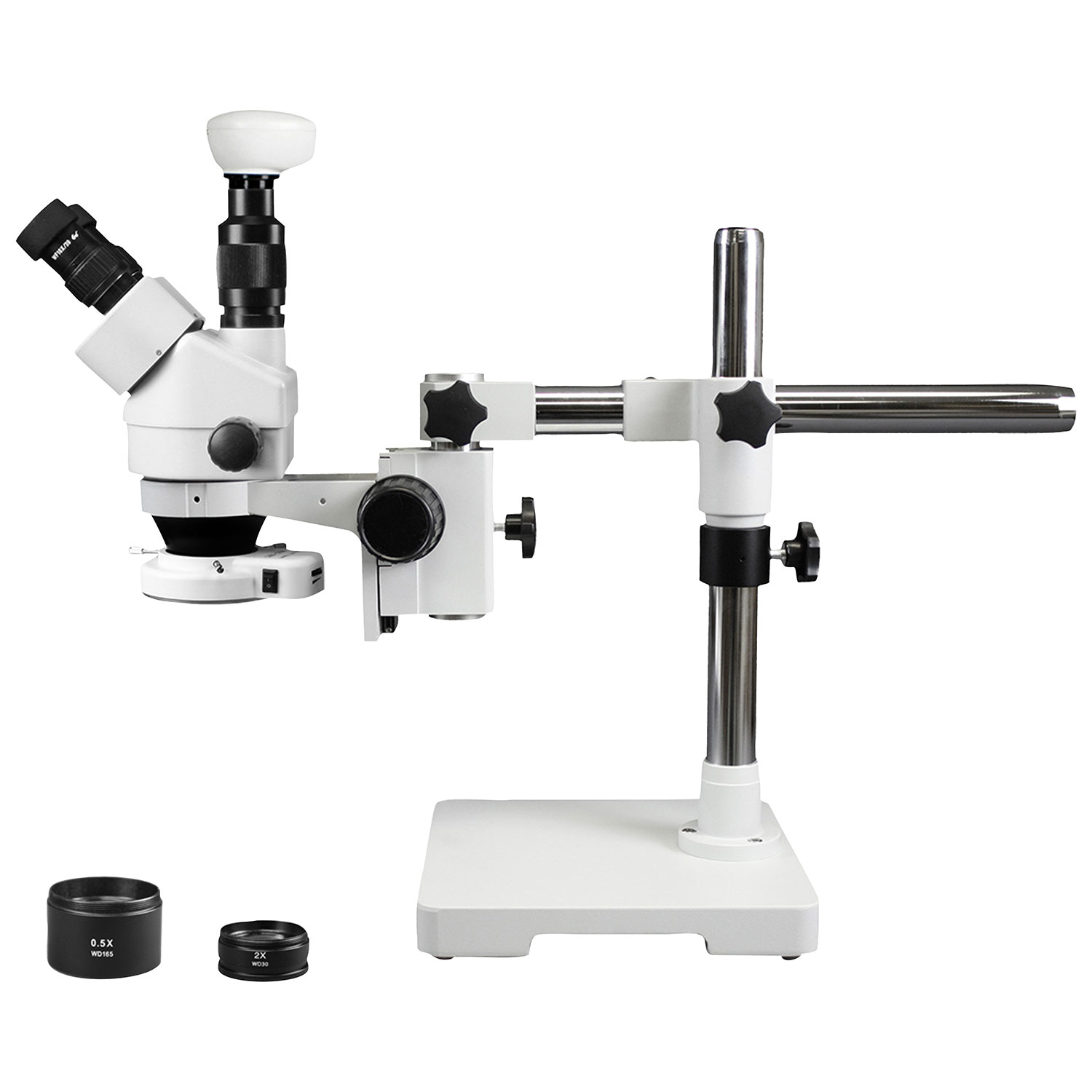 Microscope trinoculaire stéréo 3,5x à 90x avec caméra intégrée de Walter Products