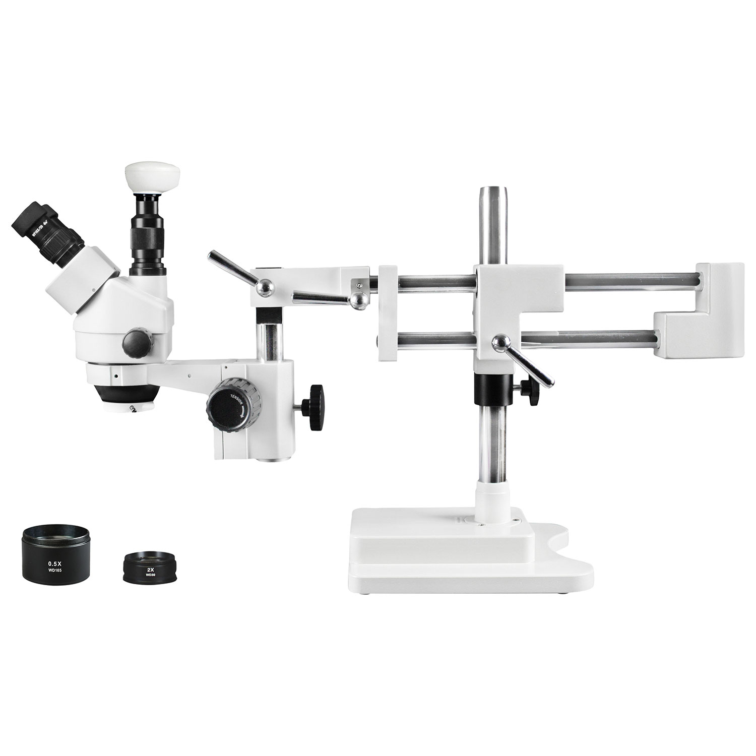 Microscope trinoculaire stéréo 3,5x-90x/anneau lumineux 144 DEL de Walter Products