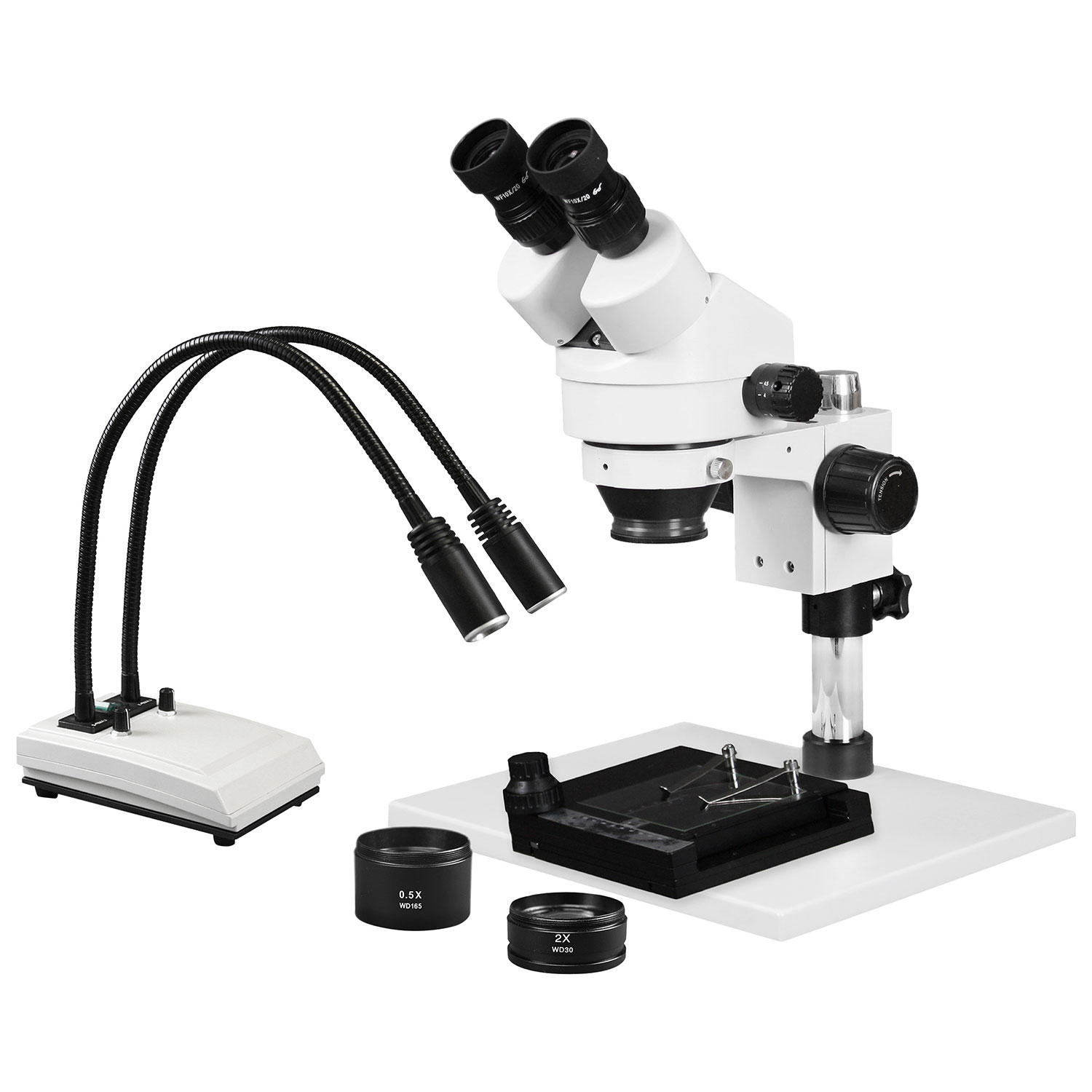 Microscope binoculaire stéréo 3,5x à 90x/éclairage double à DEL de Walter Products