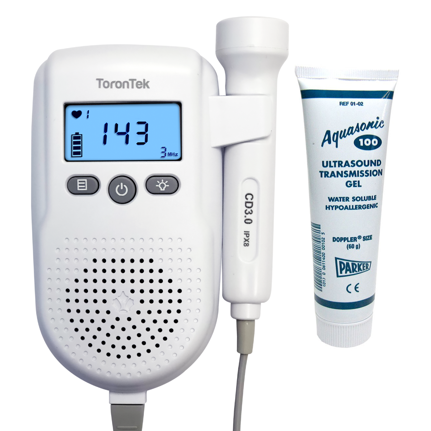 ToronTek R88 Fetal Doppler - Personal Pocket Ultrasound for Maternity + 60gr Aquasonic Gel