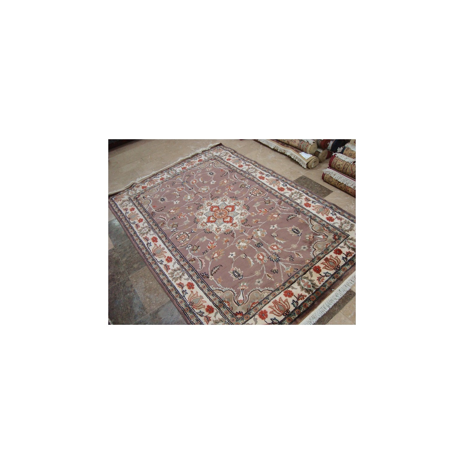 Awesome Floral Medallion Rectangle Area Rug Hand Knotted Wool Silk Carpet'