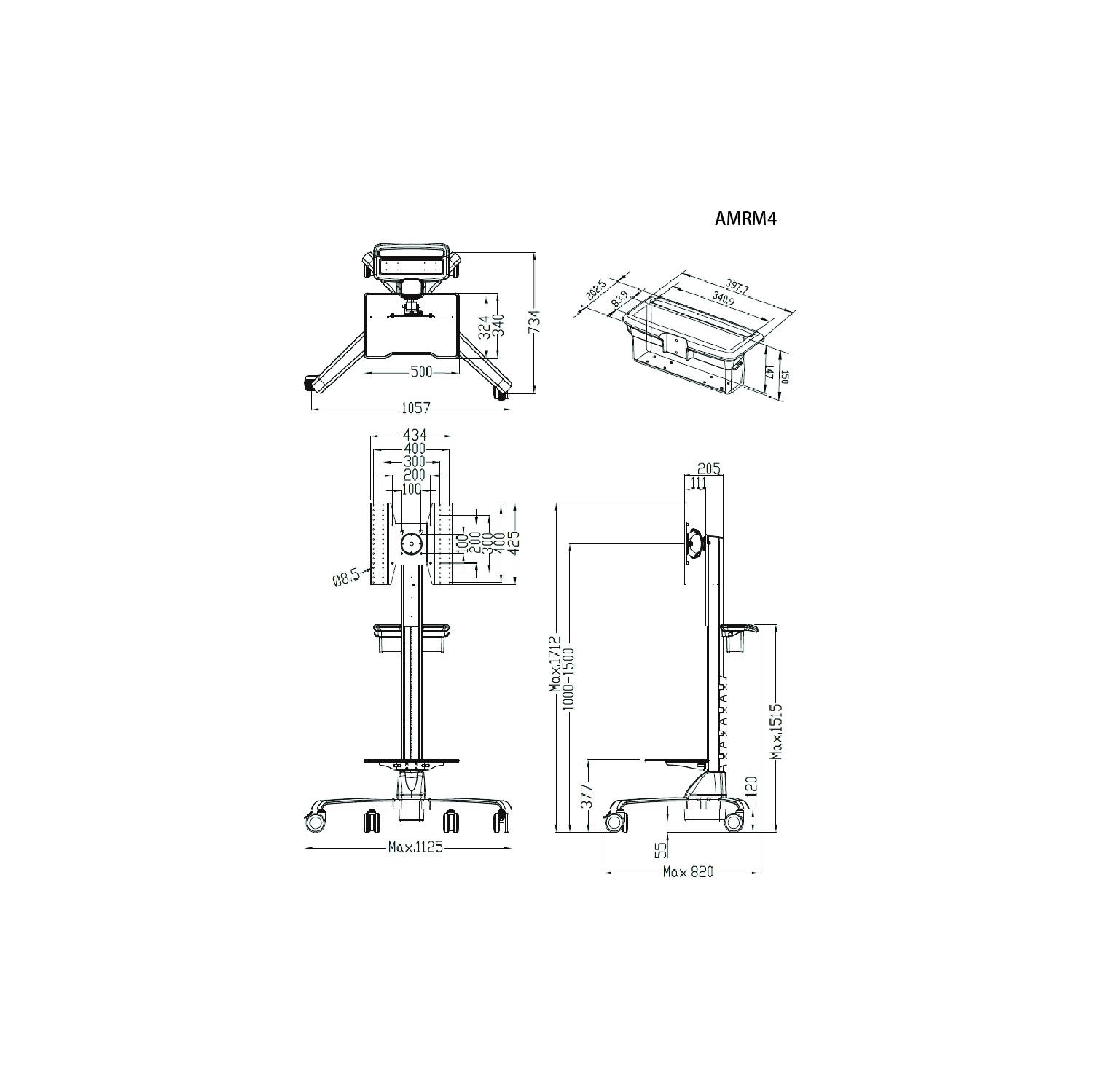 Amer Network Mobile Media Conference Computer/TV Display Mount