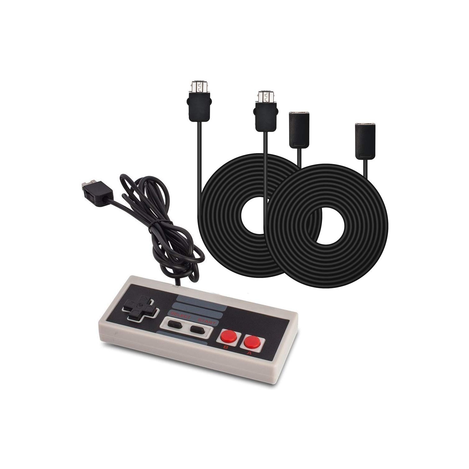 AGPtek® Controller For Nintendo NES Classic Mini Edition Controller Gamepad and 2pcc*9.84Ft Extension Cables