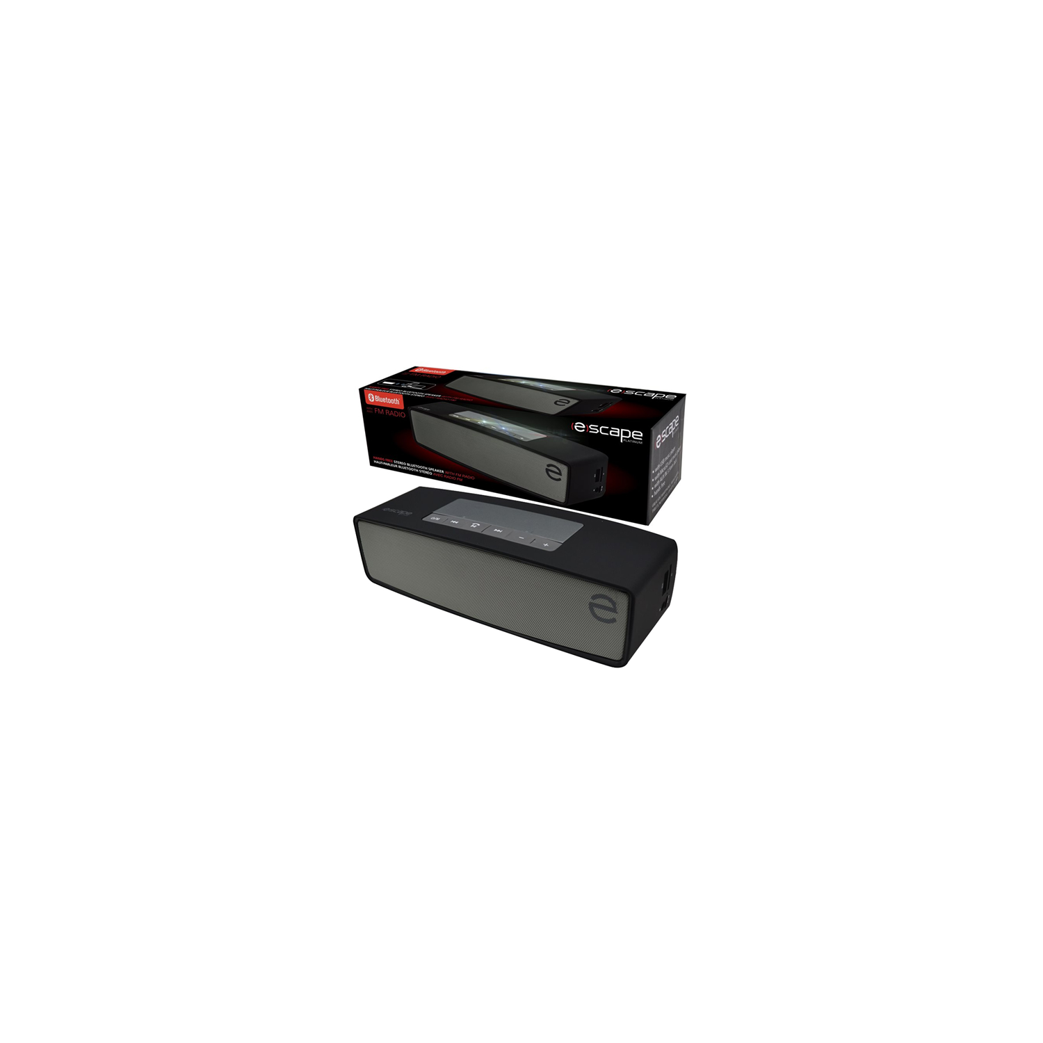 Escape Platinum Bluetooth Speaker FM Stereo USB Micro SD Black