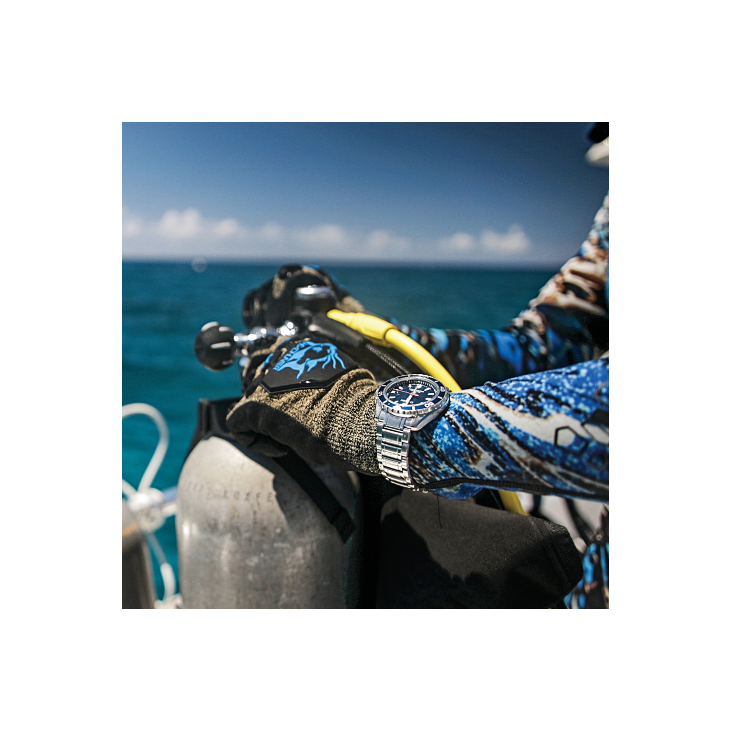 Citizen Mens Promaster Dive Eco-Drive Watch 45mm Silver-Tone Stainless Steel Case and Bracelet with Blue Dial