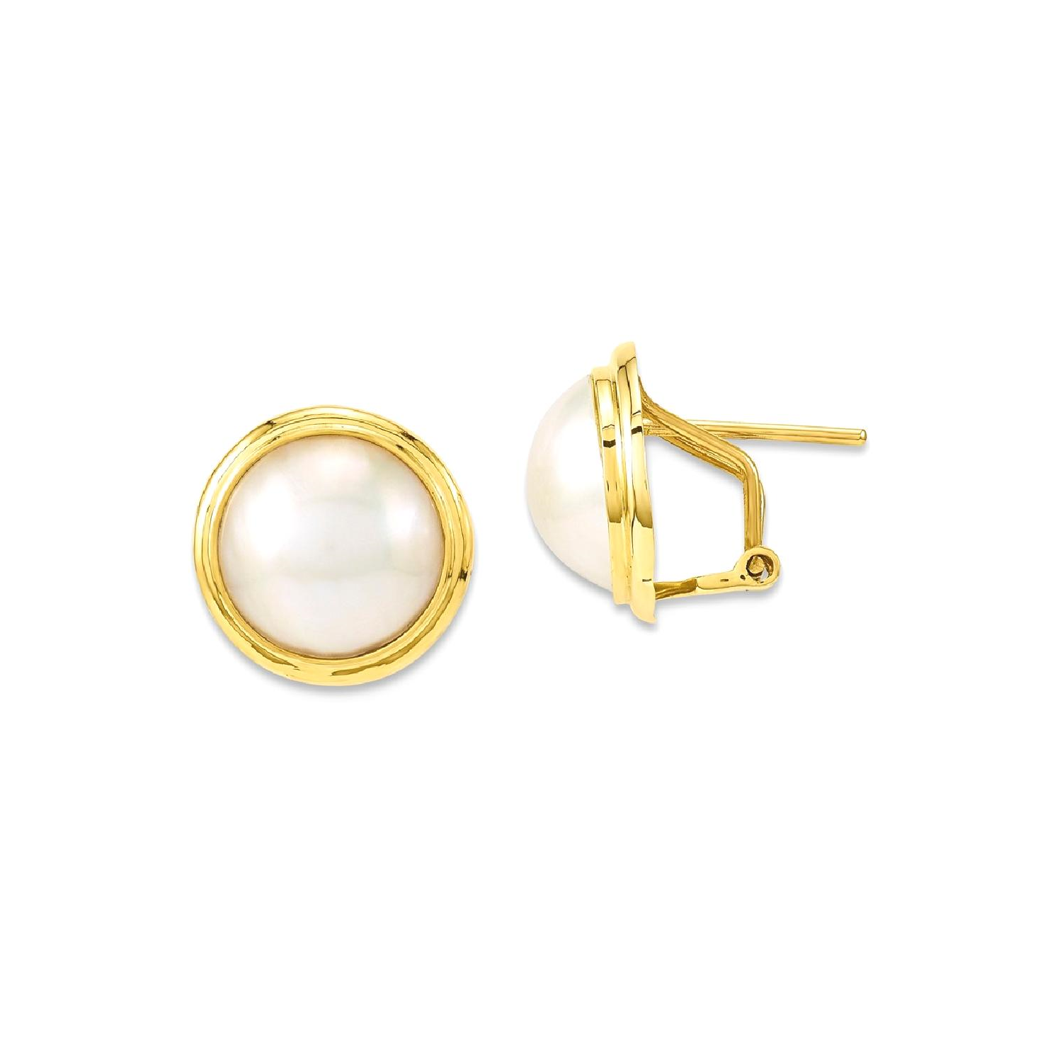IceCarats 14k Yellow Gold 11mm Cultured Mabe Pearl Ball Button Stud Earrings