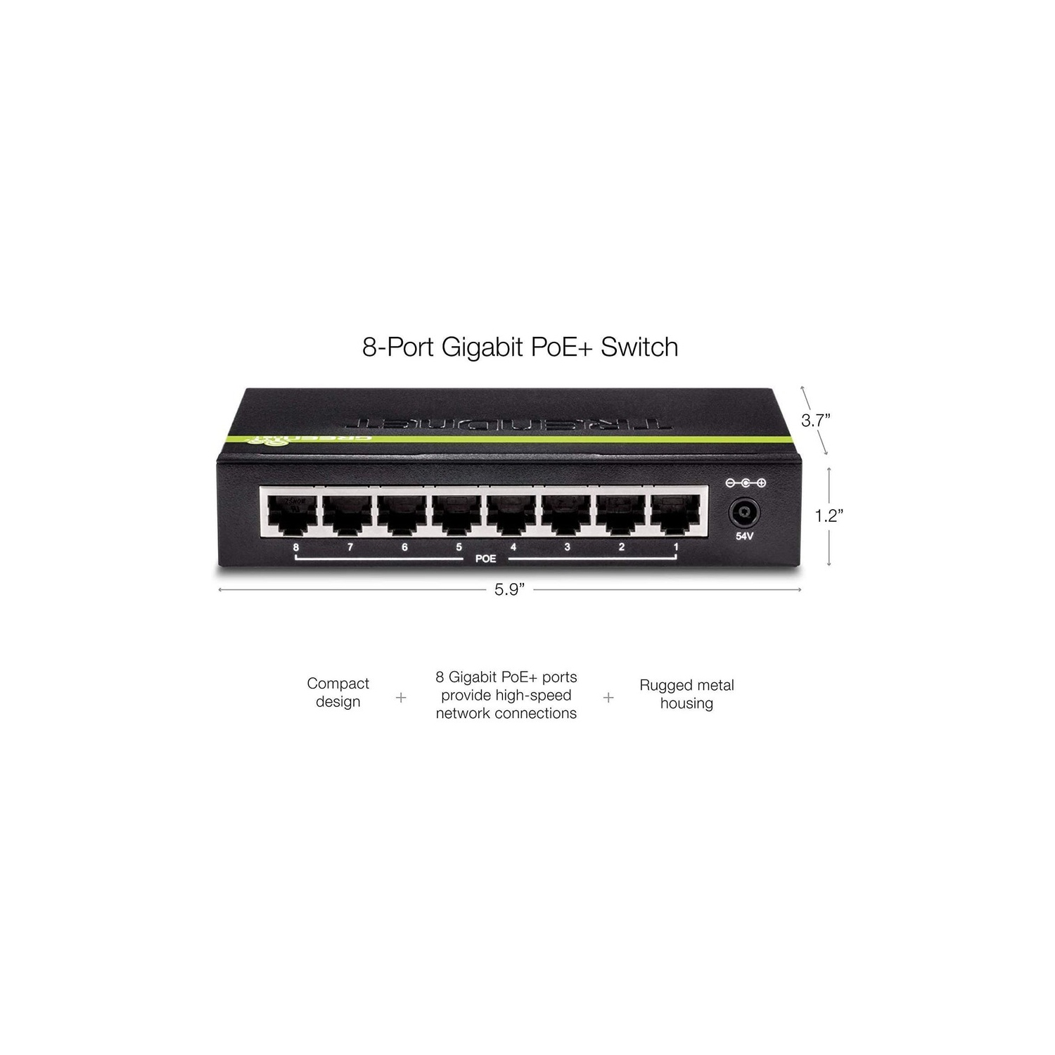TRENDnet TPE-TG82g 8-Port Gigabit PoE+ Switch