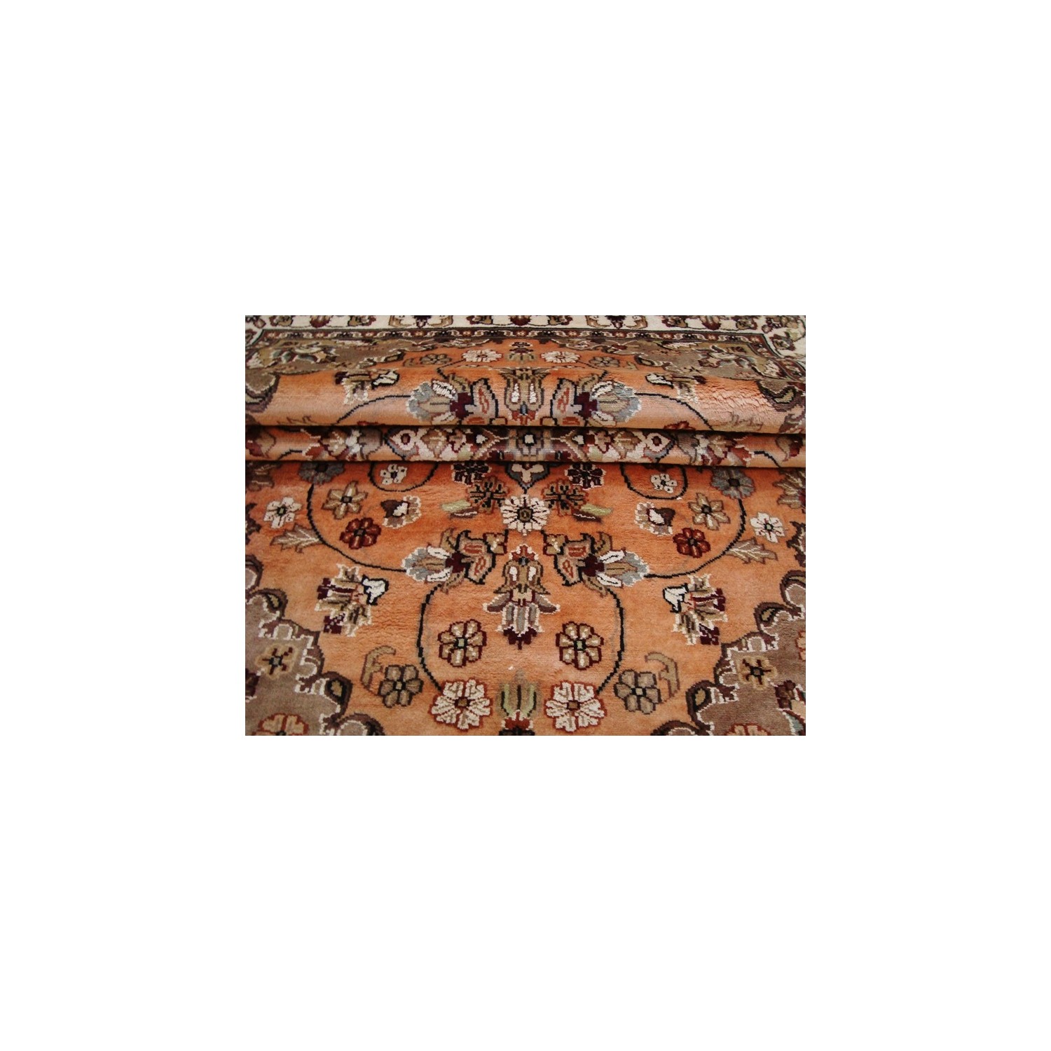 Ahmedani Awesome Floral Medallion Hand Knotted Oriental Wool Silk Carpet 6.0' x 4.1' Area Rug - Multi-Colour