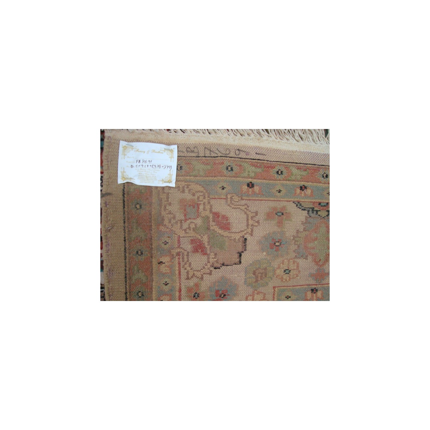 Ahmedani Bakhtiari Floral Blocks Hand Knotted Wool Silk Carpet 12.5' x 9.1' Area Rug - Multi-Colour