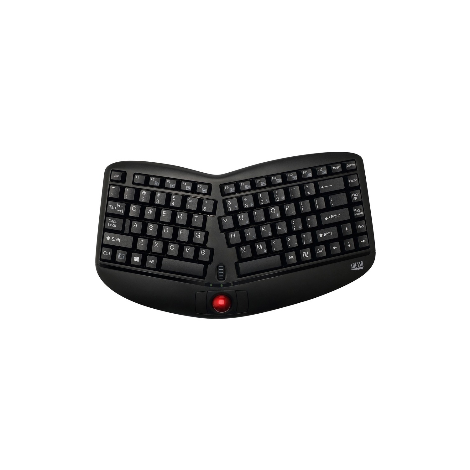 Adesso Tru-Form Media 3150 - 2.4 GHz Wireless Ergo Trackball Keyboard