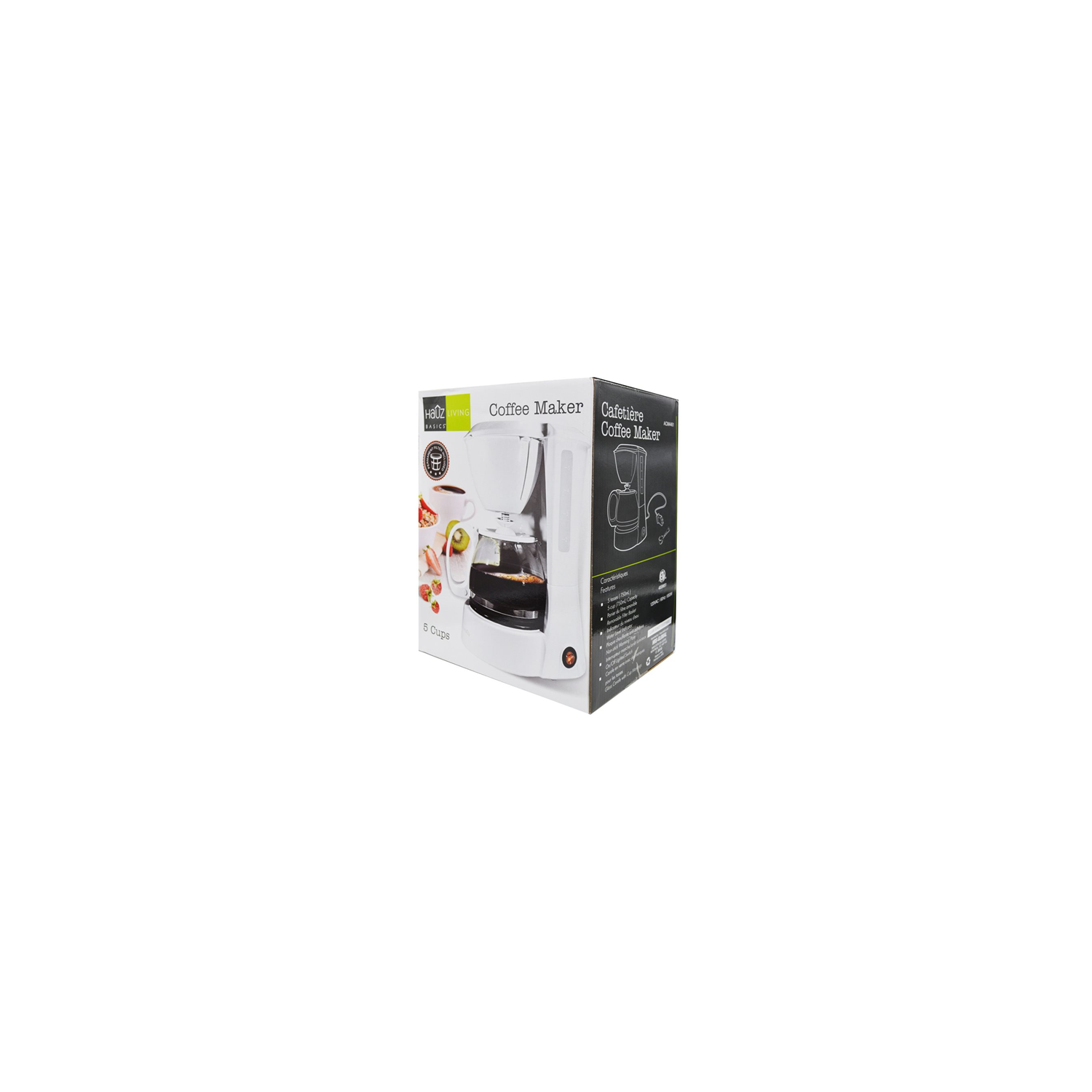 Hauz 5 Cups 750Ml Coffee Maker White