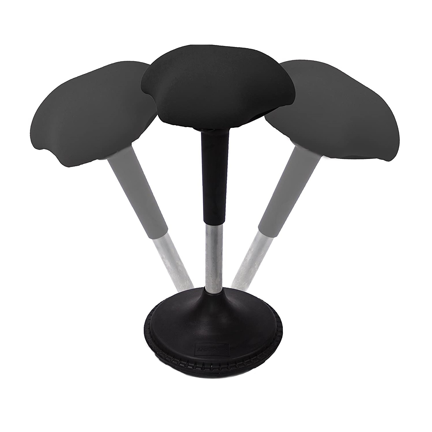 Tabouret ergonomique pour position assise active avec assise oscillante, idéal pour les bureaux debout et le renforcement du tronc