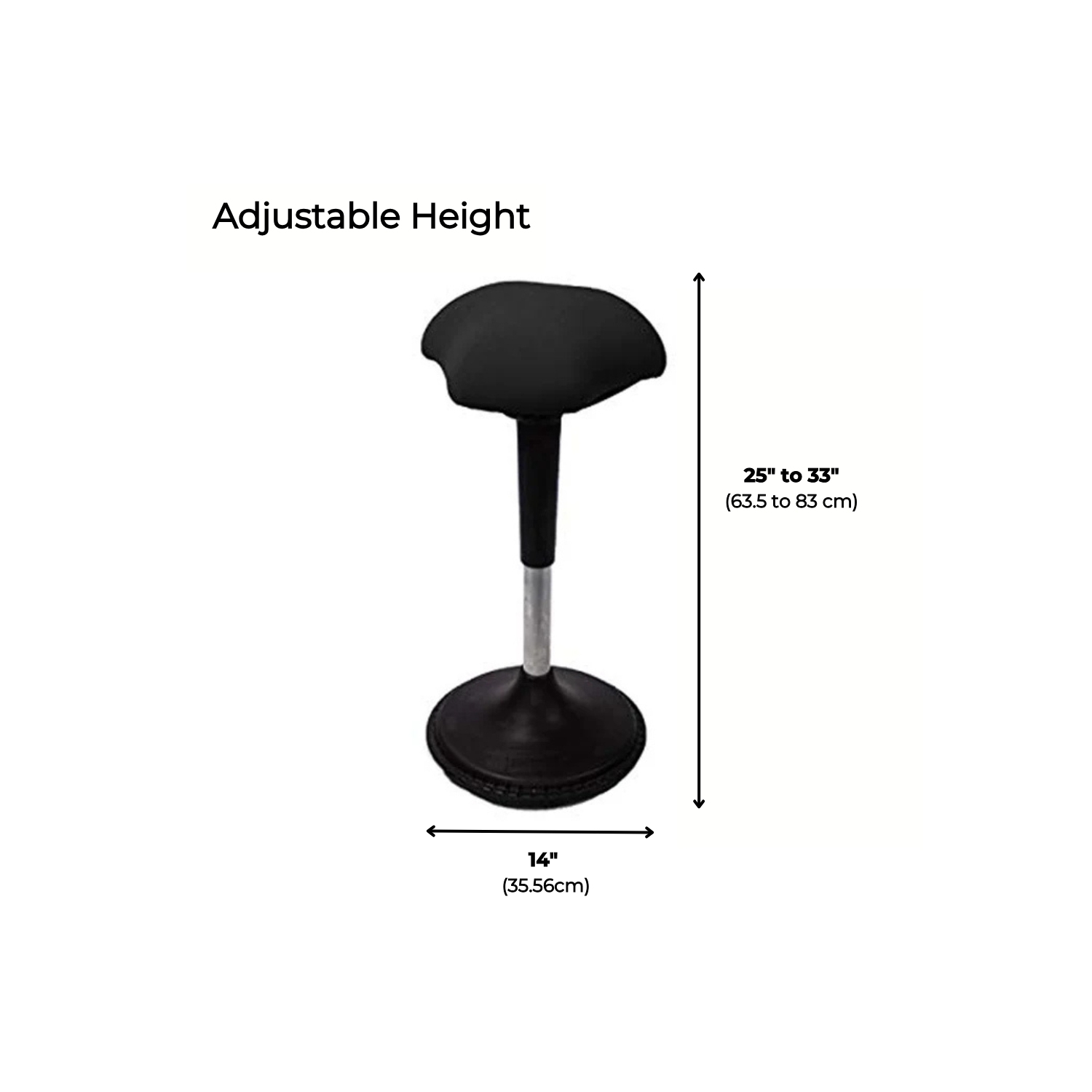 Tabouret ergonomique pour position assise active avec assise oscillante, idéal pour les bureaux debout et le renforcement du tronc