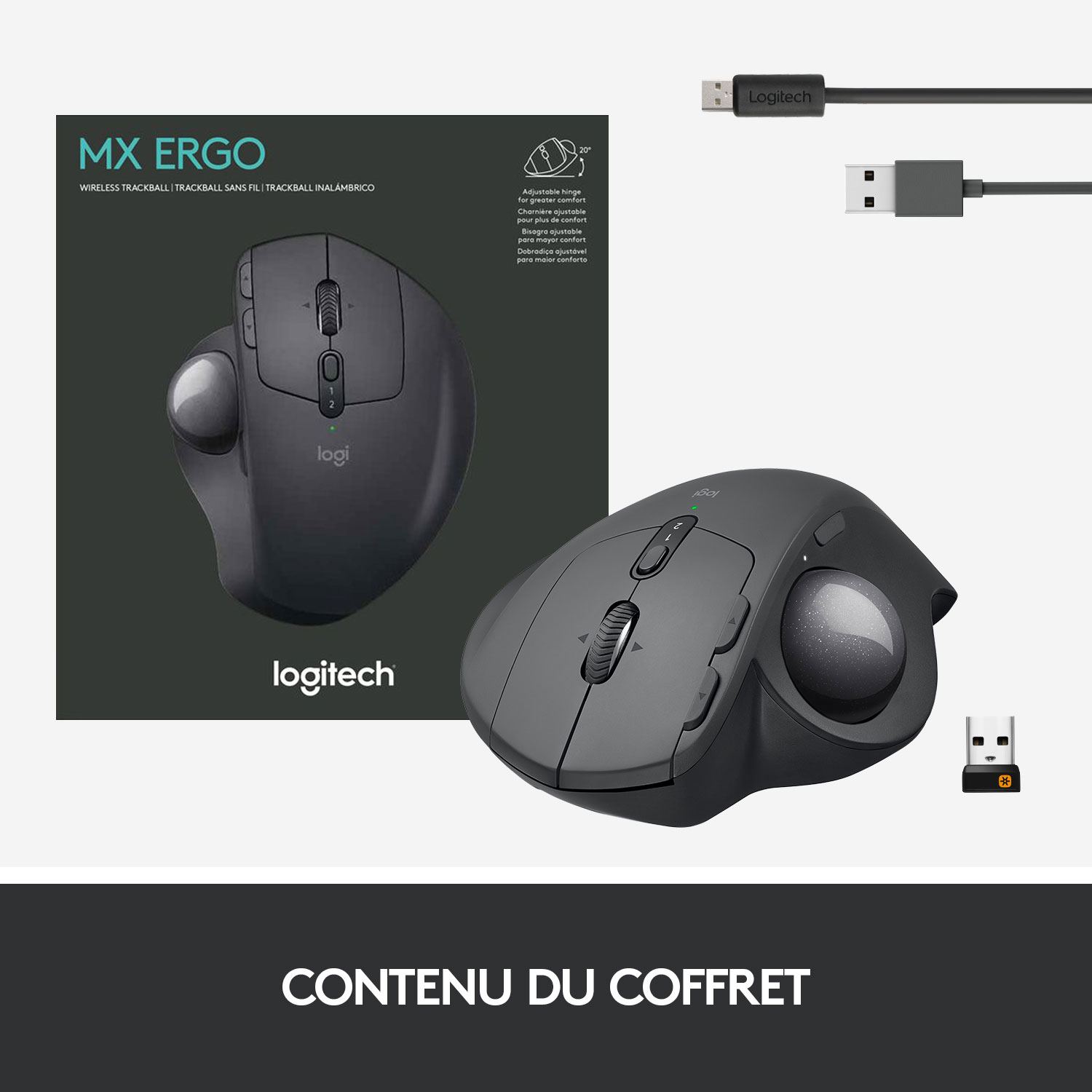 Logitech MX ERGO Plus Wireless Laser Trackball Mouse - Black