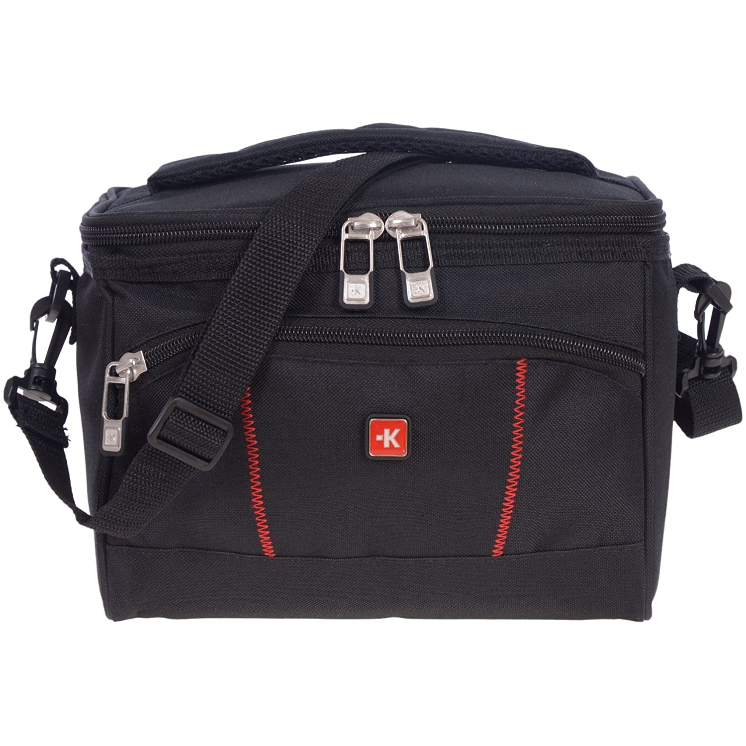 Sac-repas léger à isolation croisé avec fermeture à glissière et courroie ajustable