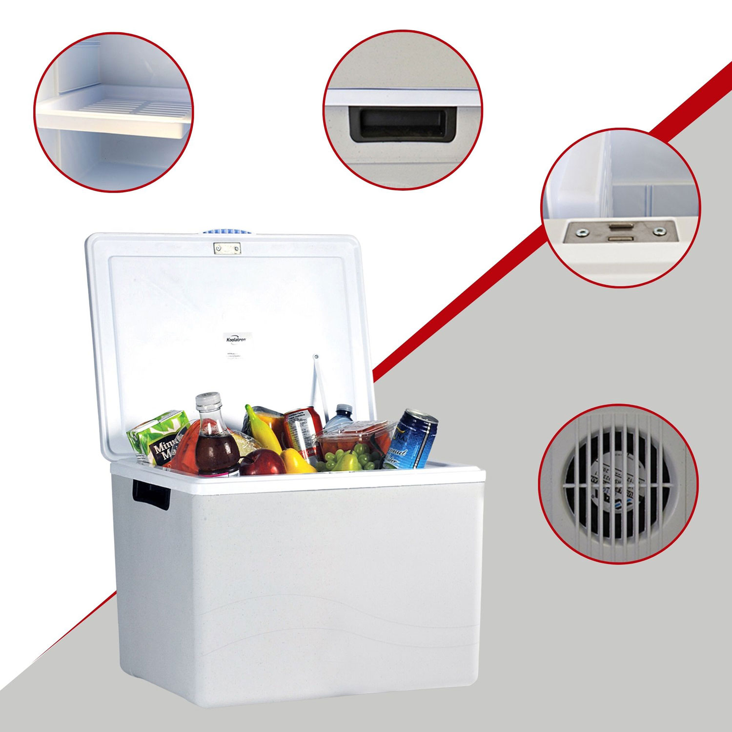 Koolatron 12V Electric Cooler/Warmer 34L Two-Way Design - Grey