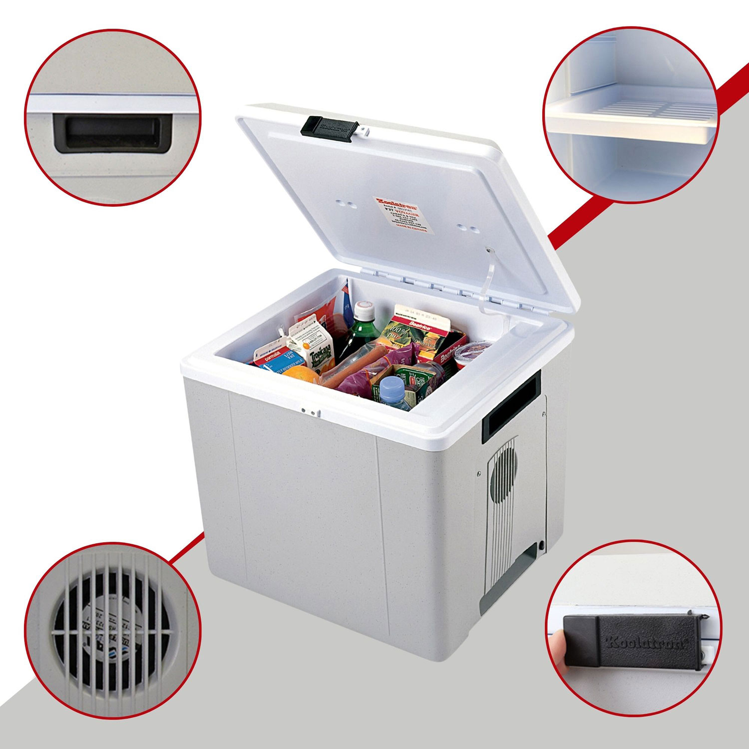 Koolatron 12V Electric Cooler/Warmer 27L Two -Way Design - Grey