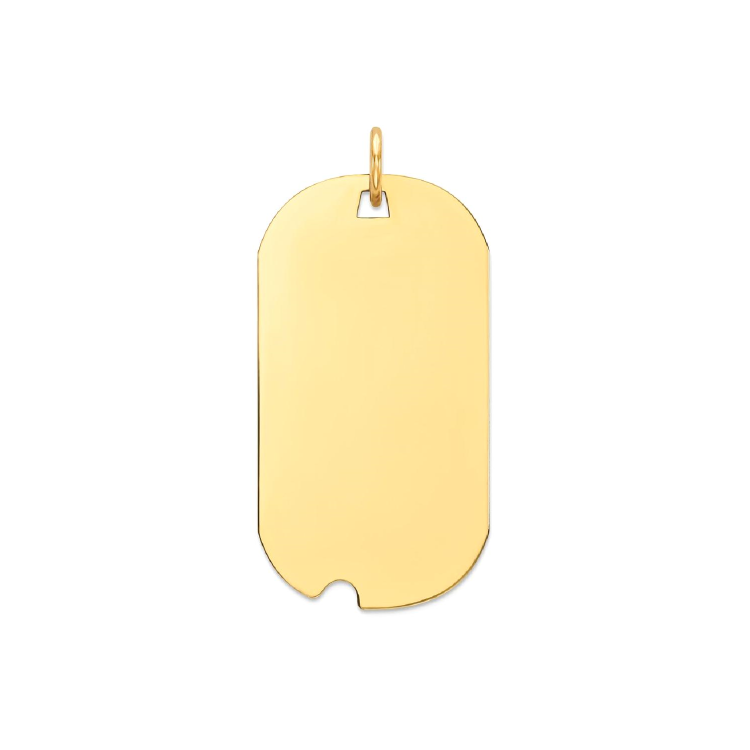 IceCarats 14k Yellow Gold Plain .011 Gauge Engravable Dog Tag Notch Disc Pendant Charm Necklace