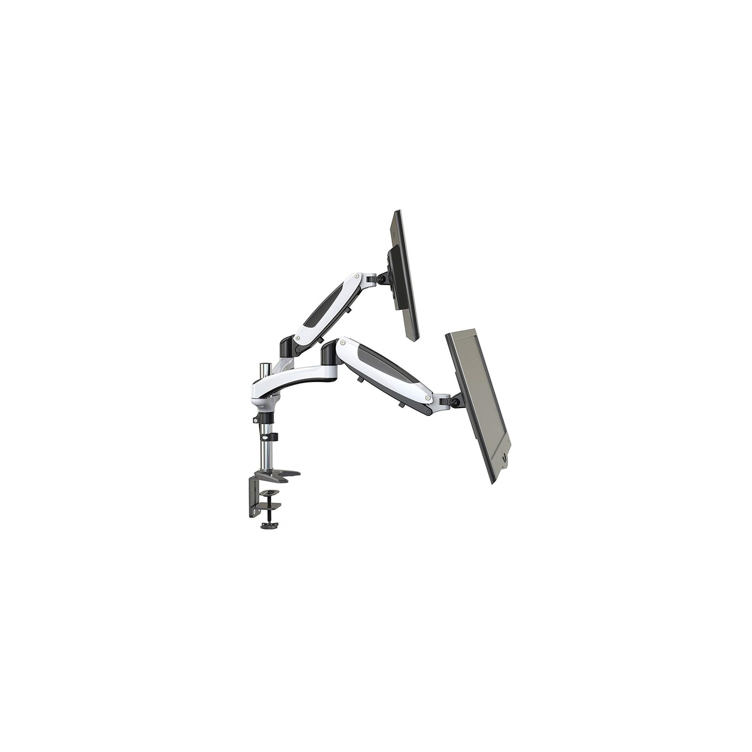 AMER Dual Monitor Desk Mount w/ Clamp & Grommet Base | Heavy Duty Dual Monitor Mount Holds VESA Screens up to 28"