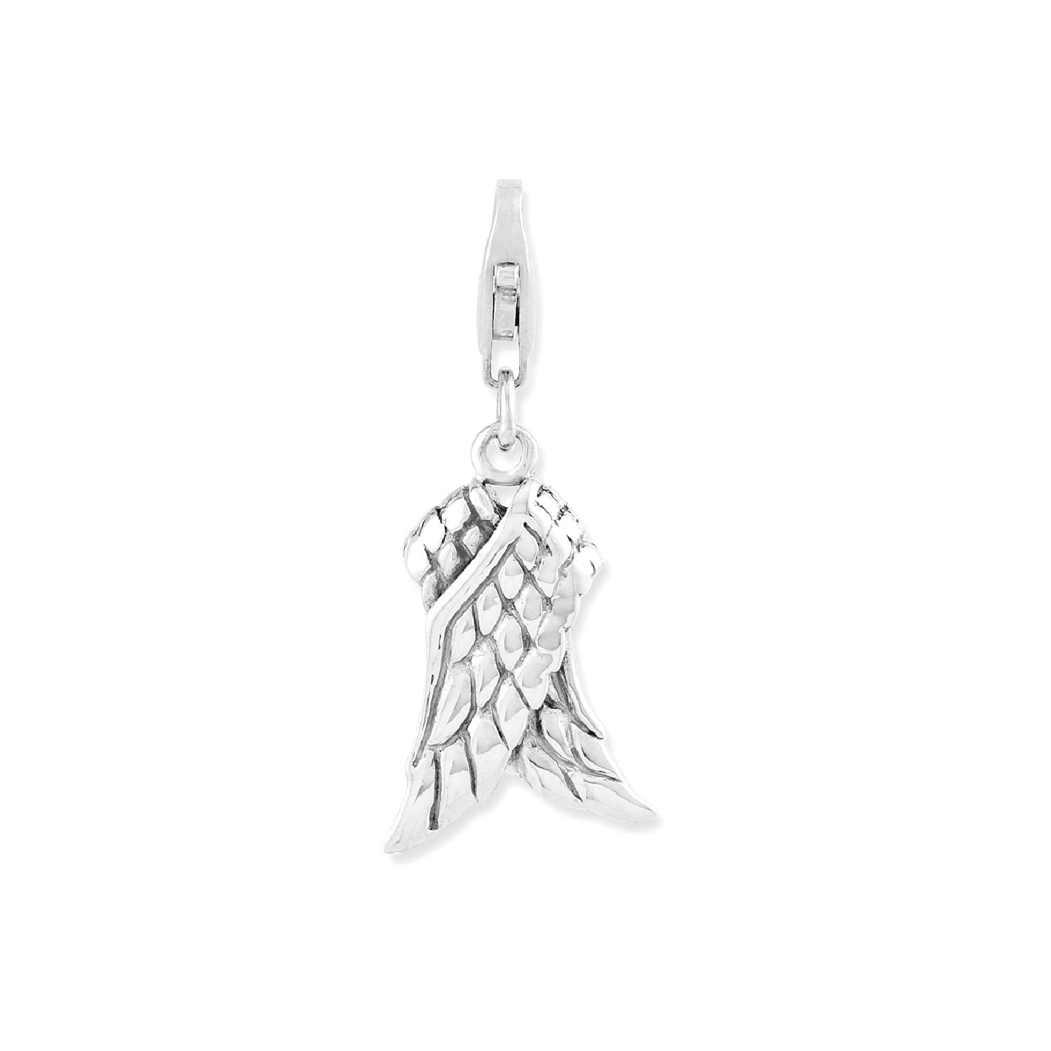 IceCarats 925 Sterling Silver 3 D Wings Lobster Clasp Pendant Charm Necklace Religious Angel