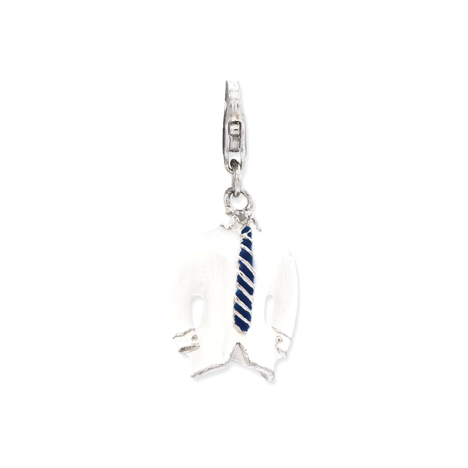 IceCarats 925 Sterling Silver 3 D Enameled Collared Shirt Tie Lobster Clasp Pendant Charm Necklace