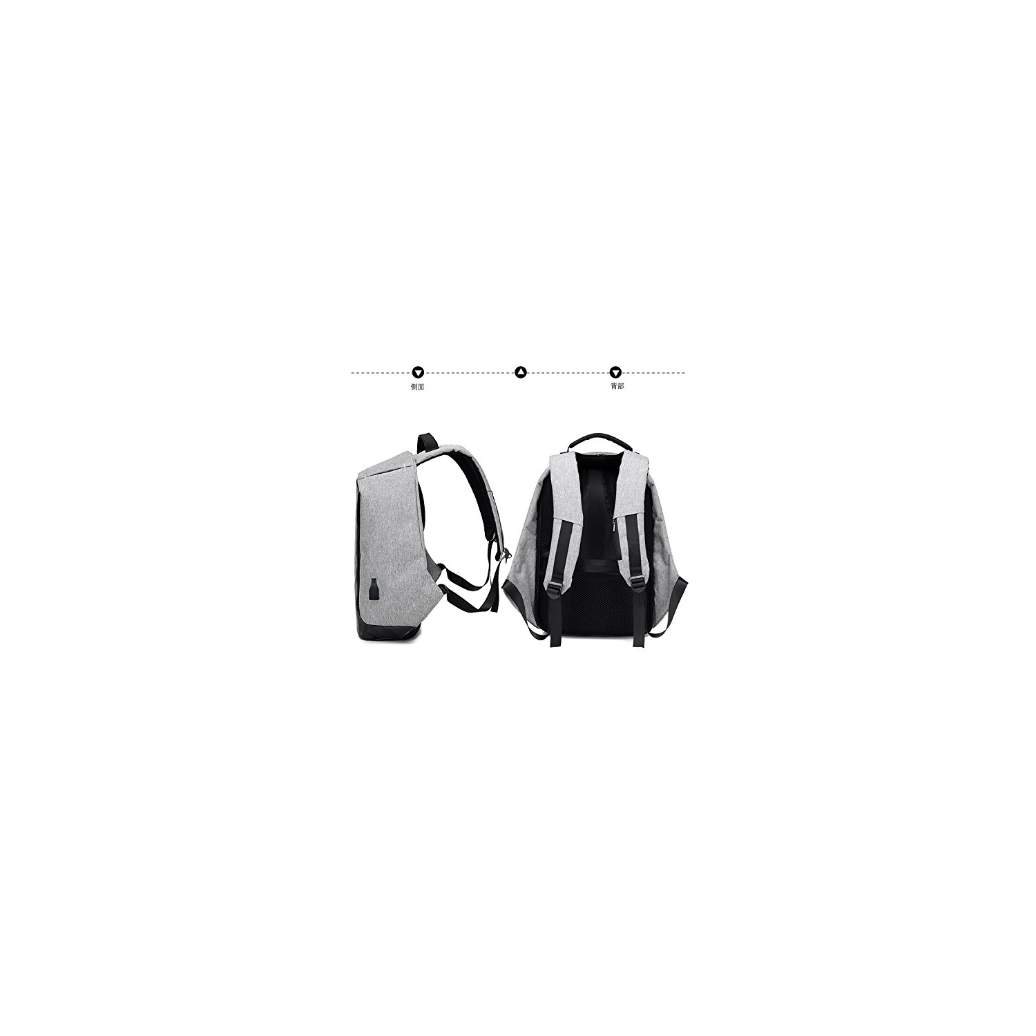 Waterproof Laptop Backpack with USB Charging Port - Grey