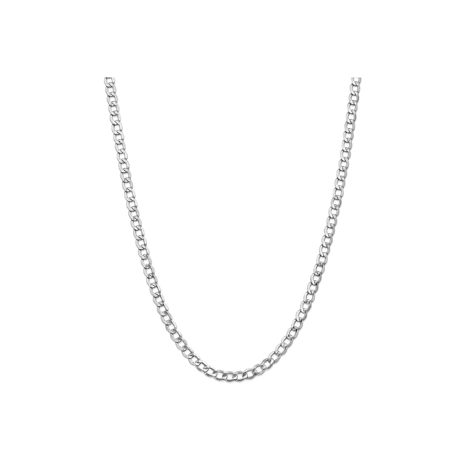IceCarats 14k White Gold 5.25mm Curb Cuban Link Chain Necklace 20 Inch
