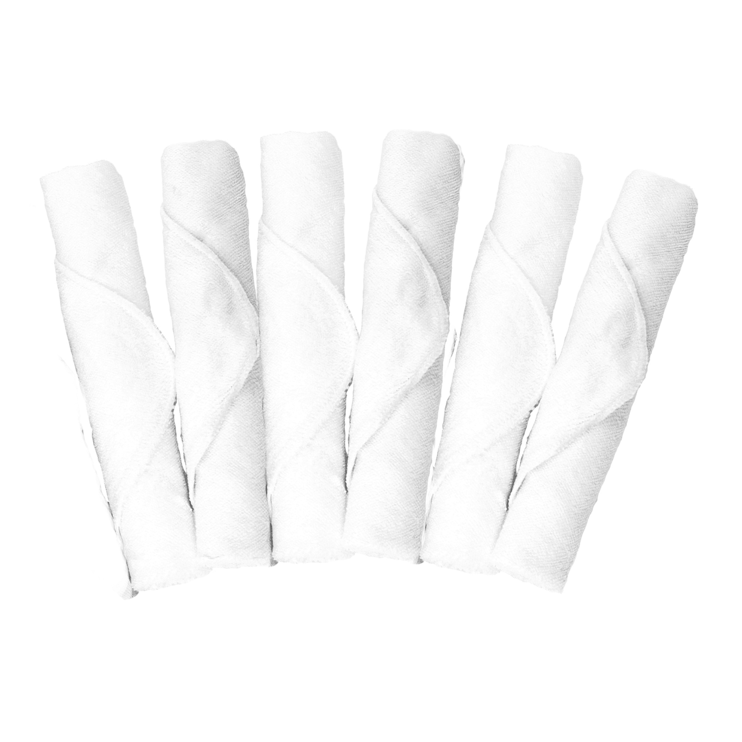 Lot de 6 gants de toilette en &eacute;ponge de Kushies - Blanc