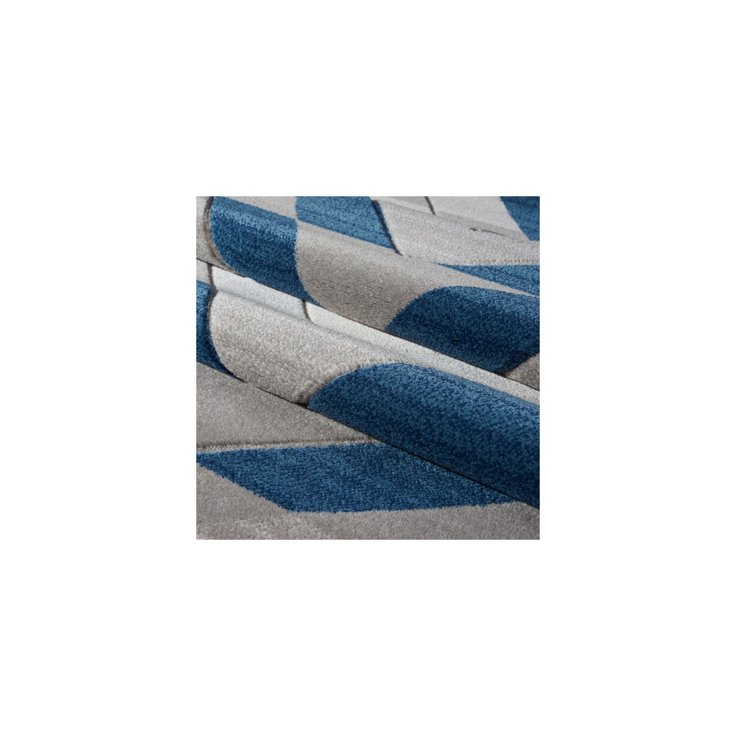 LA Dole Metrotown 6'5" x 9'5" Rectangle Area Rug - Grey/Blue