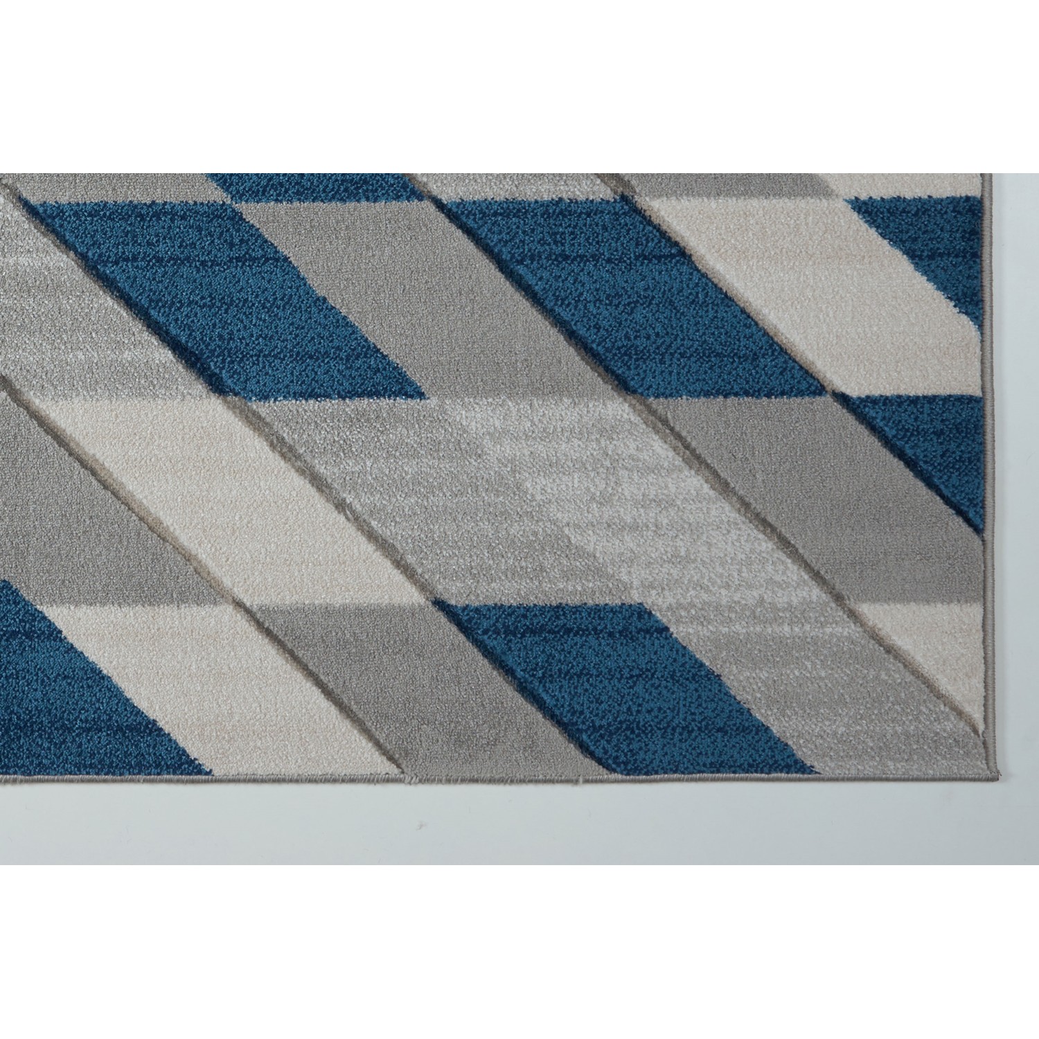Tapis rectangulaire LA Dole Metrotown de 7 pi 10 po x 10 pi 6 po - Gris/Bleu