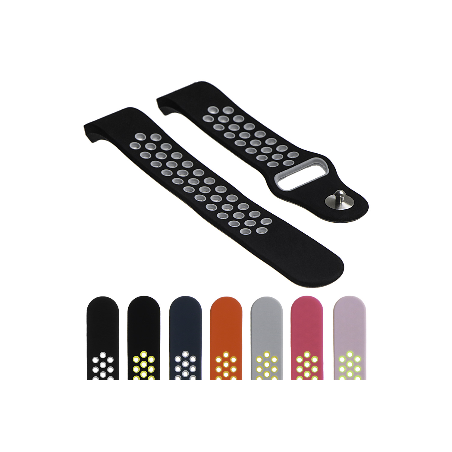 Fitbit Charge 2 Silcone Sport Long Strap in Blue and Grey