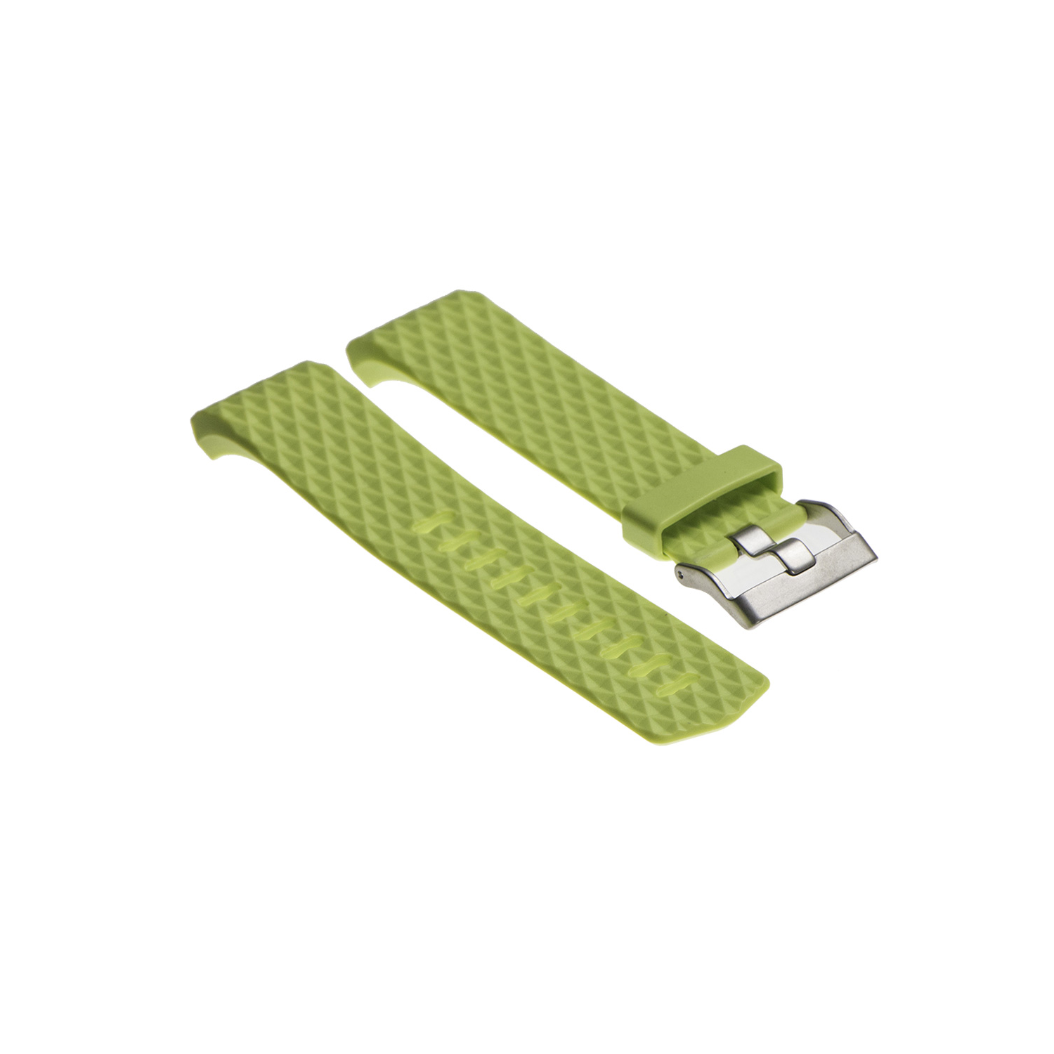 Large Fitbit Charge 2 Diamond Pattern Silicone Medium - Large Length Strap in Lime Green