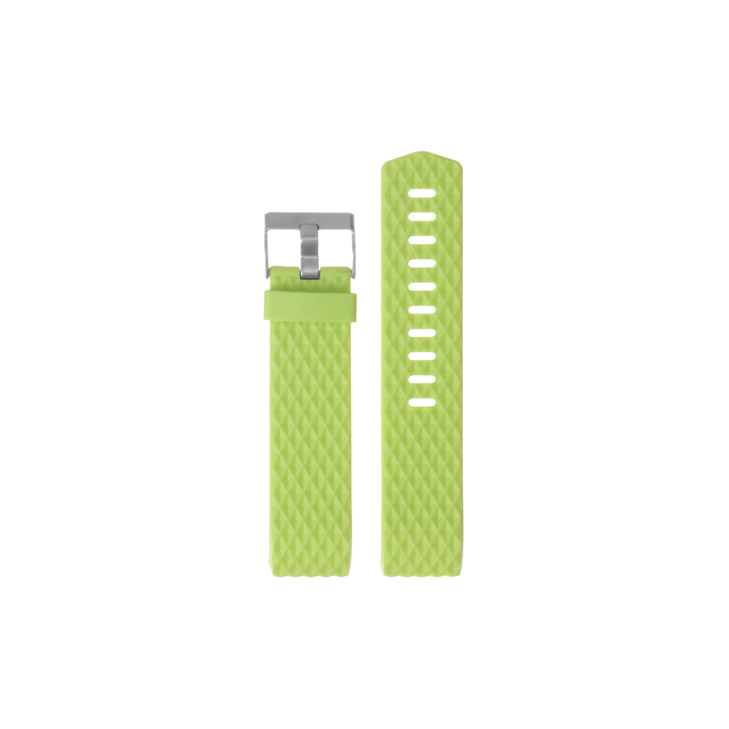 Large Fitbit Charge 2 Diamond Pattern Silicone Medium - Large Length Strap in Lime Green