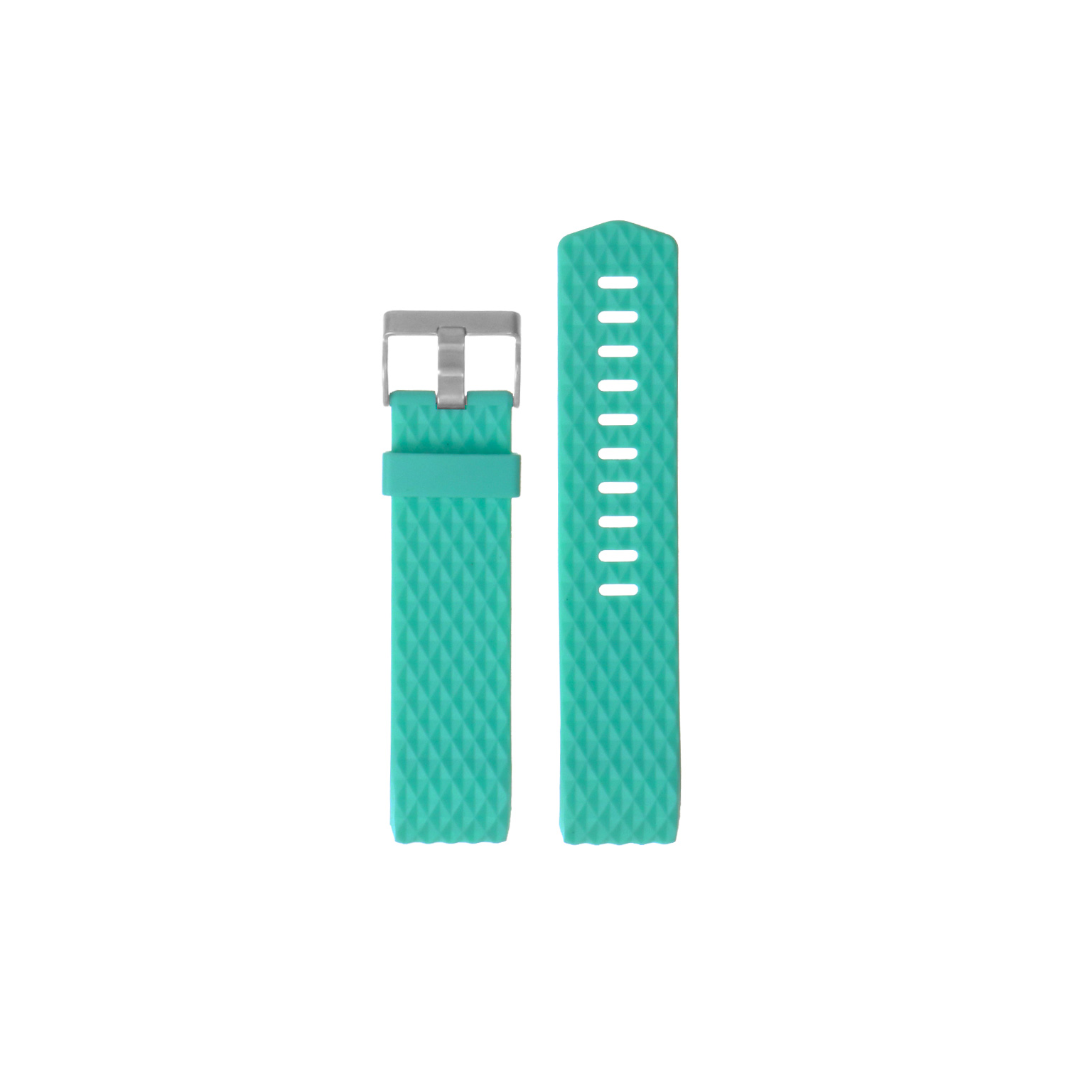 Large Fitbit Charge 2 Diamond Pattern Silicone Short - Medium Length Strap in Mint Green