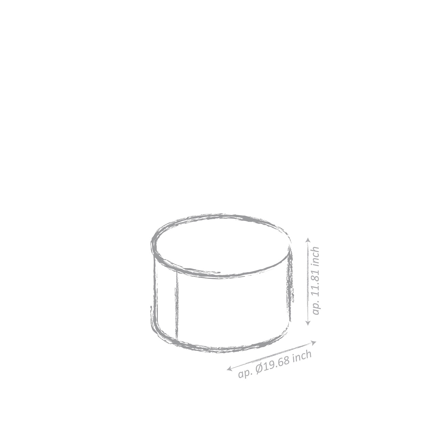 Pouf contemporain en polyester Dotcom Brava - Rouge