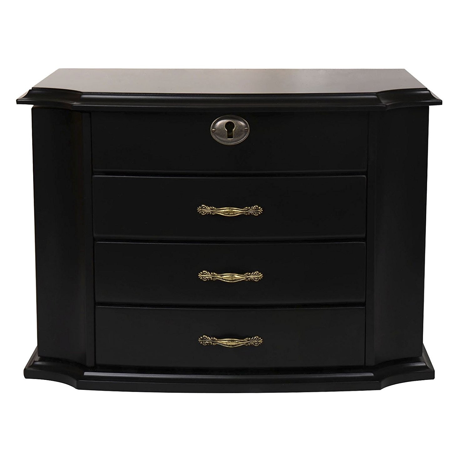 Grace Wood Finish – Coffret à bijoux, armoire, quatre compartiments de rangement