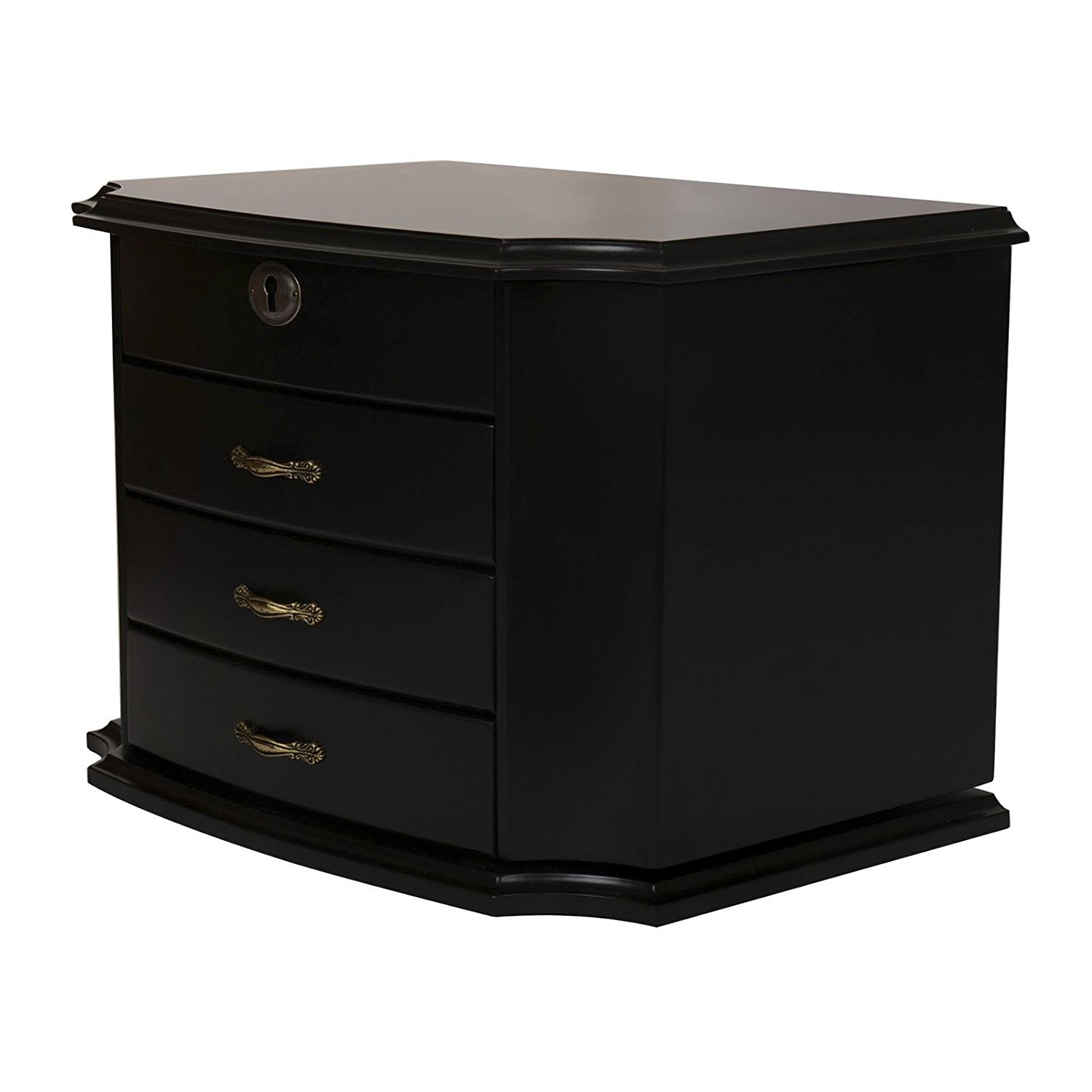 Grace Wood Finish – Coffret à bijoux, armoire, quatre compartiments de rangement