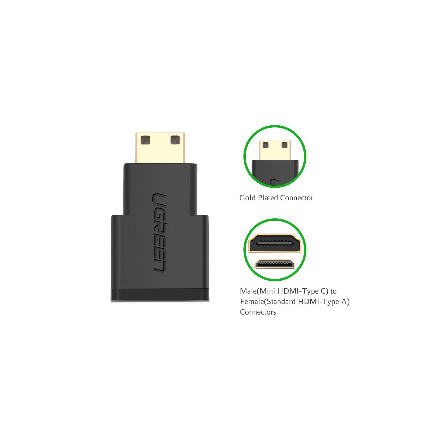 UGREEN Mini HDMI Male Type C to HDMI Female Adapter Gold Plated